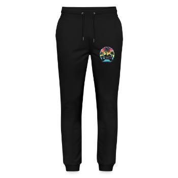 Video Games Vaporwave - Stanley/Stella Mover Unisex Organic Jogging Trousers - black - Front - Marisol (170cm) & Nik (191cm)