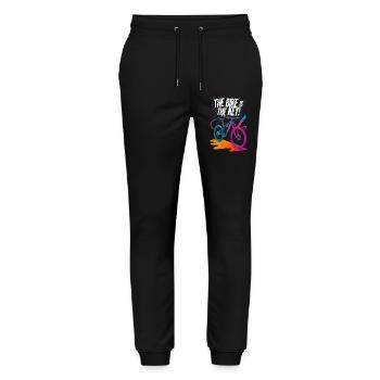 Vibrant Bicycle Enthusiasm Design - Stanley/Stella Mover Unisex Organic Jogging Trousers - black - Front - Marisol (170cm) & Nik (191cm)