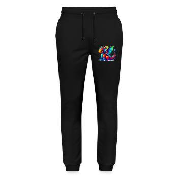 Drache - Stanley/Stella Unisex Bio Jogginghose Mover  - Schwarz - Vorne - Marisol (170cm) & Nik (191cm)