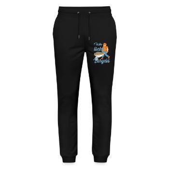 Bargeld Geld - Stanley/Stella Unisex Bio Jogginghose Mover  - Schwarz - Vorne - Marisol (170cm) & Nik (191cm)