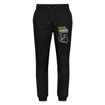 Colourful Bicycle Motivational Design - Stanley/Stella Mover Unisex Organic Jogging Trousers - black - Front - Marisol (170cm) & Nik (191cm)