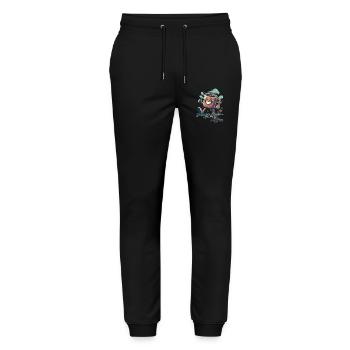 Gute Laune Kaffee Tasse Geschenk - Stanley/Stella Unisex Bio Jogginghose Mover  - Schwarz - Vorne - Marisol (170cm) & Nik (191cm)