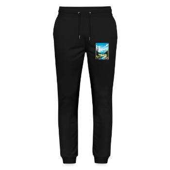 Banff National Park Canada Travel Poster Souvenir - Stanley/Stella Mover Unisex Organic Jogging Trousers - black - Front - Marisol (170cm) & Nik (191cm)