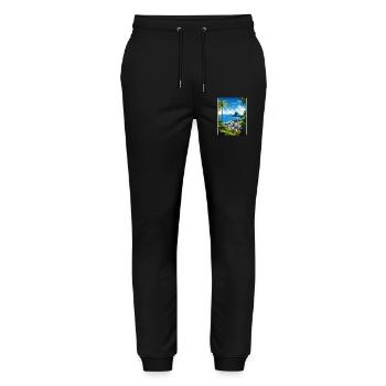Rio De Janeiro Brasilien Reiseposter Souvenir WPA - Stanley/Stella Unisex Bio Jogginghose Mover  - Schwarz - Vorne - Marisol (170cm) & Nik (191cm)