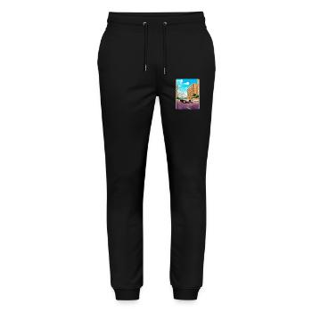 Monte Carlo Circuit Motorsport Race Monaco Race - Pantalon de jogging bio MOVER Stanley/Stella unisexe - noir - Devant - Marisol (170cm) & Nik (191cm)