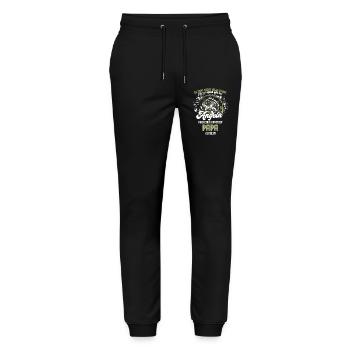 Angler Papa ist das Beste - Stanley/Stella Unisex Bio Jogginghose Mover  - Schwarz - Vorne - Marisol (170cm) & Nik (191cm)