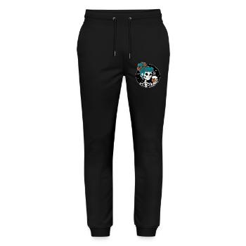 Funny Mexican Skeleton with Latte Coffee Halloween - Stanley/Stella Mover Unisex Organic Jogging Trousers - black - Front - Marisol (170cm) & Nik (191cm)