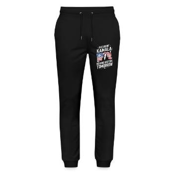 PRESEDENT KAMALA MAKING HISTORY TOMORROW - Stanley/Stella Mover Unisex Organic Jogging Trousers - black - Front - Marisol (170cm) & Nik (191cm)