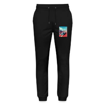 Mexico Circuit Motorsport Race Travel Poster WPA - Stanley/Stella Mover Unisex Organic Jogging Trousers - black - Front - Marisol (170cm) & Nik (191cm)