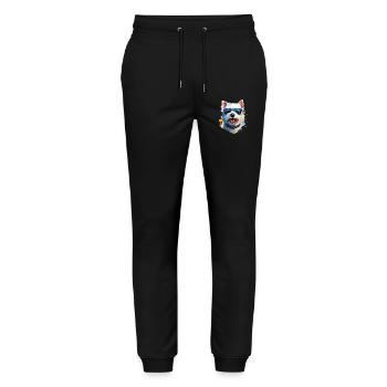 Westie mit Sonnenbrille - Stanley/Stella Unisex Bio Jogginghose Mover  - Schwarz - Vorne - Marisol (170cm) & Nik (191cm)