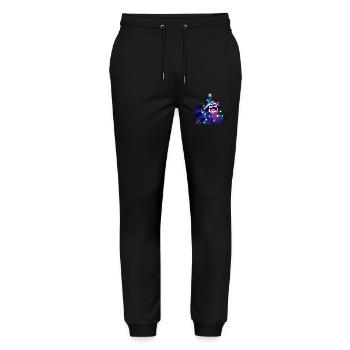 Fairy Lights Funny Raccoon Christmas - Stanley/Stella Mover Unisex Organic Jogging Trousers - black - Front - Marisol (170cm) & Nik (191cm)