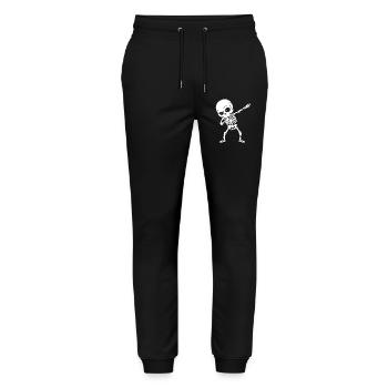 Funny Dabbing Skeleton Halloween Spooky Gift - Stanley/Stella Mover Unisex Organic Jogging Trousers - black - Front - Marisol (170cm) & Nik (191cm)