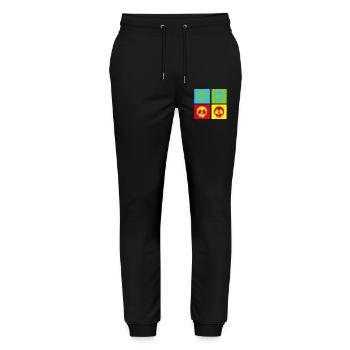 Pop art manga skull - Stanley/Stella Mover Unisex Organic Jogging Trousers - black - Front - Marisol (170cm) & Nik (191cm)