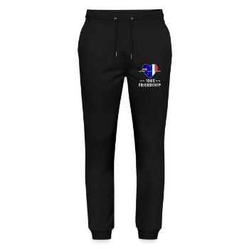 L'Australie et la France : une amitié à 100 % - Pantalon de jogging bio MOVER Stanley/Stella unisexe - noir - Devant - Marisol (170cm) & Nik (191cm)