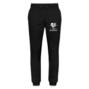 Südkorea und Italien 100% Freundschaft - Stanley/Stella Unisex Bio Jogginghose Mover  - Schwarz - Vorne - Marisol (170cm) & Nik (191cm)