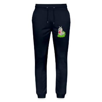 Caterpillar Tie - Stanley/Stella Mover Unisex Organic Jogging Trousers - navy - Front - Marisol (170cm) & Nik (191cm)