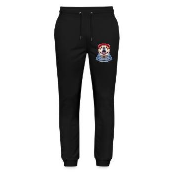 Englische Bulldogge Geschenk für Hundefans - Stanley/Stella Unisex Bio Jogginghose Mover  - Schwarz - Vorne - Marisol (170cm) & Nik (191cm)
