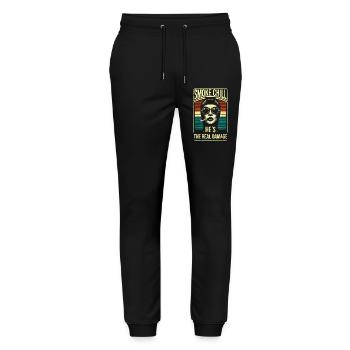 Smoke Chill Er ist der wahre Schaden - Stanley/Stella Unisex Bio Jogginghose Mover  - Schwarz - Vorne - Marisol (170cm) & Nik (191cm)