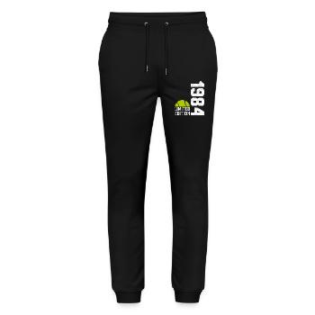 40. Jubiläum 1984 Limited Edition Tennis - Stanley/Stella Unisex Bio Jogginghose Mover  - Schwarz - Vorne - Marisol (170cm) & Nik (191cm)