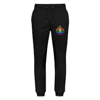 Rainbow Christmas Ball with Christmas Tree Ornament - Stanley/Stella Mover Unisex Organic Jogging Trousers - black - Front - Marisol (170cm) & Nik (191cm)