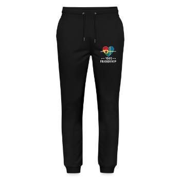 Ghana und Schweden 100% Freundschaft - Stanley/Stella Unisex Bio Jogginghose Mover  - Schwarz - Vorne - Marisol (170cm) & Nik (191cm)