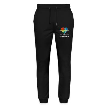 Bolivia and Sweden 100% friendship - Stanley/Stella Mover Unisex Organic Jogging Trousers - black - Front - Marisol (170cm) & Nik (191cm)