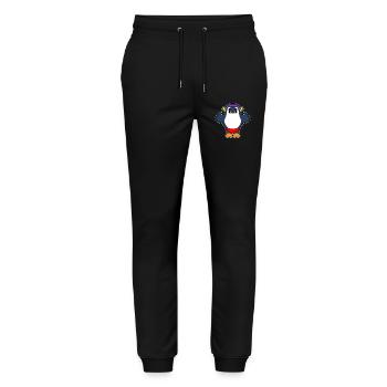 Pinguin Bodybuilder Bodybuilding Sport - Stanley/Stella Unisex Bio Jogginghose Mover  - Schwarz - Vorne - Marisol (170cm) & Nik (191cm)