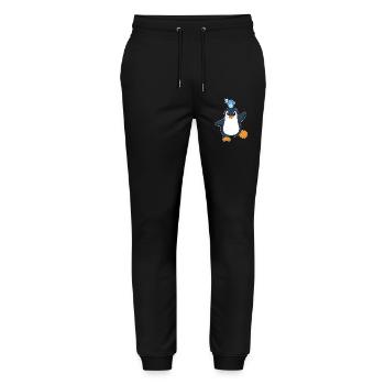 Penguin Fish - Stanley/Stella Mover Unisex Organic Jogging Trousers - black - Front - Marisol (170cm) & Nik (191cm)
