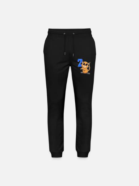 2 Motivo de cumpleaños Quokka - Dos años - Pantalones de deporte ecológicos unisex Mover de Stanley/Stella - negro