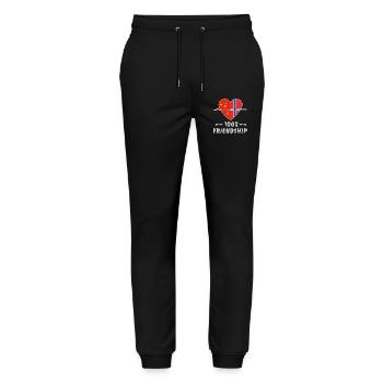 China and Norway 100% friendship - Stanley/Stella Mover Unisex Organic Jogging Trousers - black - Front - Marisol (170cm) & Nik (191cm)