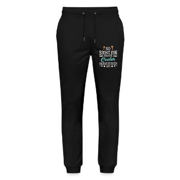 So sieht ein richtig cooler Raumausstatter aus - Stanley/Stella Unisex Bio Jogginghose Mover  - Schwarz - Vorne - Marisol (170cm) & Nik (191cm)