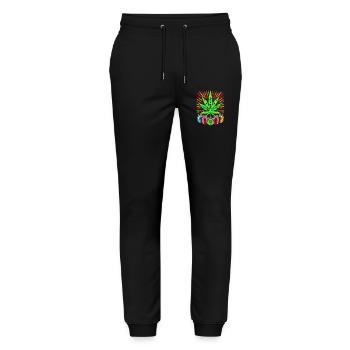 Festive Cannabis Light Display - Stanley/Stella Mover Unisex Organic Jogging Trousers - black - Front - Marisol (170cm) & Nik (191cm)