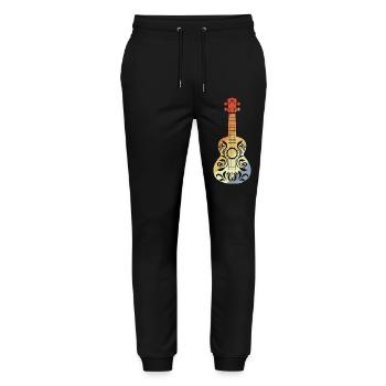 Ukulele Graphic Retro - Stanley/Stella Mover Unisex Organic Jogging Trousers - black - Front - Marisol (170cm) & Nik (191cm)