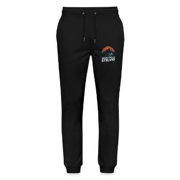 Passo dello Stelvio Rennrad Italien - Stanley/Stella Unisex Bio Jogginghose Mover  - Schwarz - Vorne - Marisol (170cm) & Nik (191cm)
