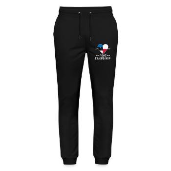 Estonia and Poland 100% friendship - Stanley/Stella Mover Unisex Organic Jogging Trousers - black - Front - Marisol (170cm) & Nik (191cm)