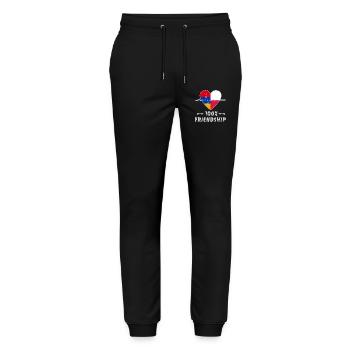 Armenien und Polen 100% Freundschaft - Stanley/Stella Unisex Bio Jogginghose Mover  - Schwarz - Vorne - Marisol (170cm) & Nik (191cm)