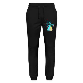 Frühling Hund Katze Herz - Stanley/Stella Unisex Bio Jogginghose Mover  - Schwarz - Vorne - Marisol (170cm) & Nik (191cm)