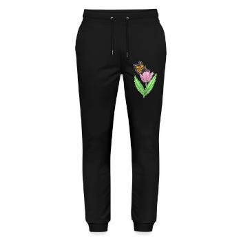 Schmetterling Tulpe - Stanley/Stella Unisex Bio Jogginghose Mover  - Schwarz - Vorne - Marisol (170cm) & Nik (191cm)