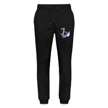 7th Birthday Motif Stingray - 7 years old - Stanley/Stella Mover Unisex Organic Jogging Trousers - black - Front - Marisol (170cm) & Nik (191cm)