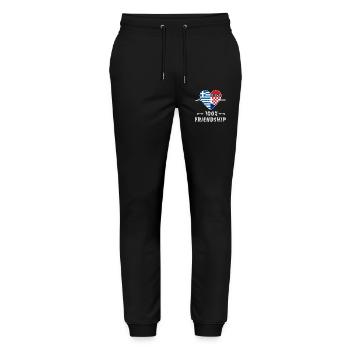 Greece and Croatia 100% friendship - Stanley/Stella Mover Unisex Organic Jogging Trousers - black - Front - Marisol (170cm) & Nik (191cm)