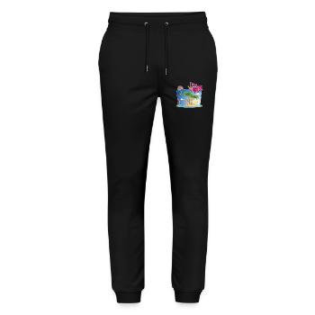 sun, island, airplane, palm trees, hot air balloon - Stanley/Stella Mover Unisex Organic Jogging Trousers - black - Front - Marisol (170cm) & Nik (191cm)