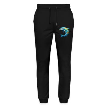 Delfin - Stanley/Stella Unisex Bio Jogginghose Mover  - Schwarz - Vorne - Marisol (170cm) & Nik (191cm)