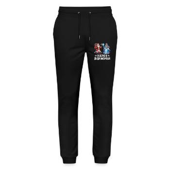 Ded Moroz Snegurotschka russischer Weihnachtsmann - Stanley/Stella Unisex Bio Jogginghose Mover  - Schwarz - Vorne - Marisol (170cm) & Nik (191cm)