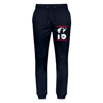 The 4 Elements of Hip-Hop - Stanley/Stella Mover Unisex Organic Jogging Trousers - navy - Front - Marisol (170cm) & Nik (191cm)