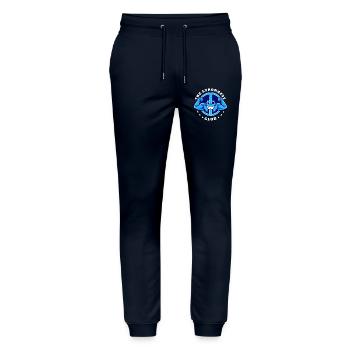Peace movement - Stanley/Stella Mover Unisex Organic Jogging Trousers - navy - Front - Marisol (170cm) & Nik (191cm)