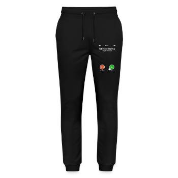 Arbeitszeitbetrug Anruf Lustiges Design - Stanley/Stella Unisex Bio Jogginghose Mover  - Schwarz - Vorne - Marisol (170cm) & Nik (191cm)