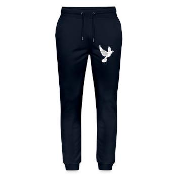 Taube Weiß Frieden Peace Ringeltaube Weiße Tauben - Stanley/Stella Unisex Bio Jogginghose Mover  - Navy - Vorne - Marisol (170cm) & Nik (191cm)