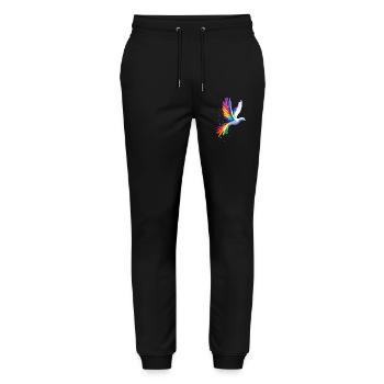 Taube Weiß Frieden Peace Ringeltaube Weiße Tauben - Stanley/Stella Unisex Bio Jogginghose Mover  - Schwarz - Vorne - Marisol (170cm) & Nik (191cm)