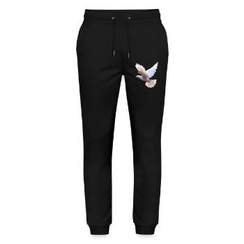 Taube Weiß Frieden Peace Ringeltaube Weiße Tauben - Stanley/Stella Unisex Bio Jogginghose Mover  - Schwarz - Vorne - Marisol (170cm) & Nik (191cm)