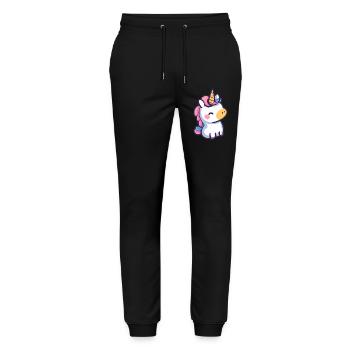 Cute Unicorn Design - Whimsical Cartoon Art - Stanley/Stella Mover Unisex Organic Jogging Trousers - black - Front - Marisol (170cm) & Nik (191cm)